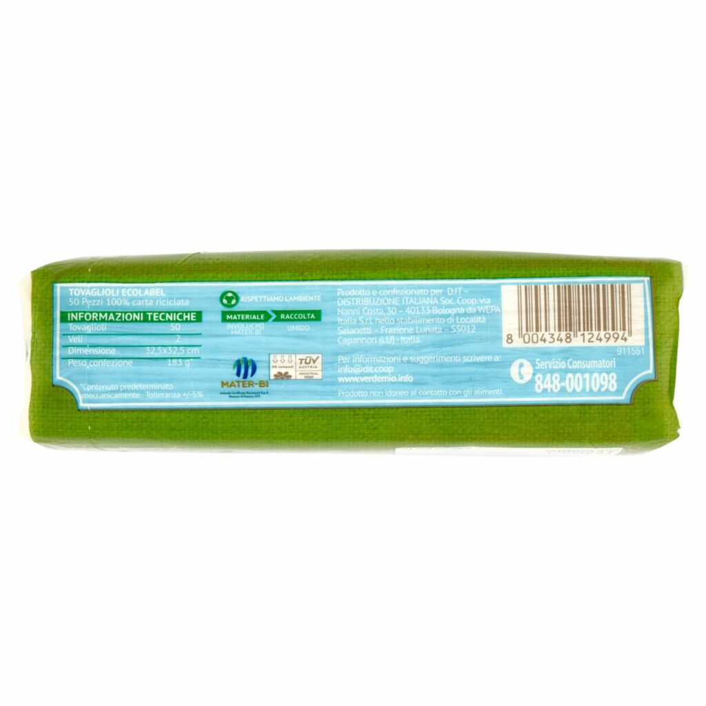VerdeMio Tovaglioli ecologico 50 pz