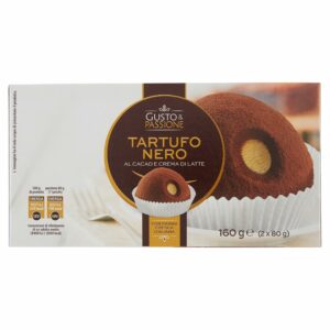 Gusto & Passione Tartufo Nero al Cacao e Crema di Latte 2 x 80 g