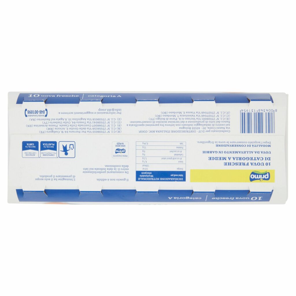 Primo Uova Medie 10 uova fresche Categoria A