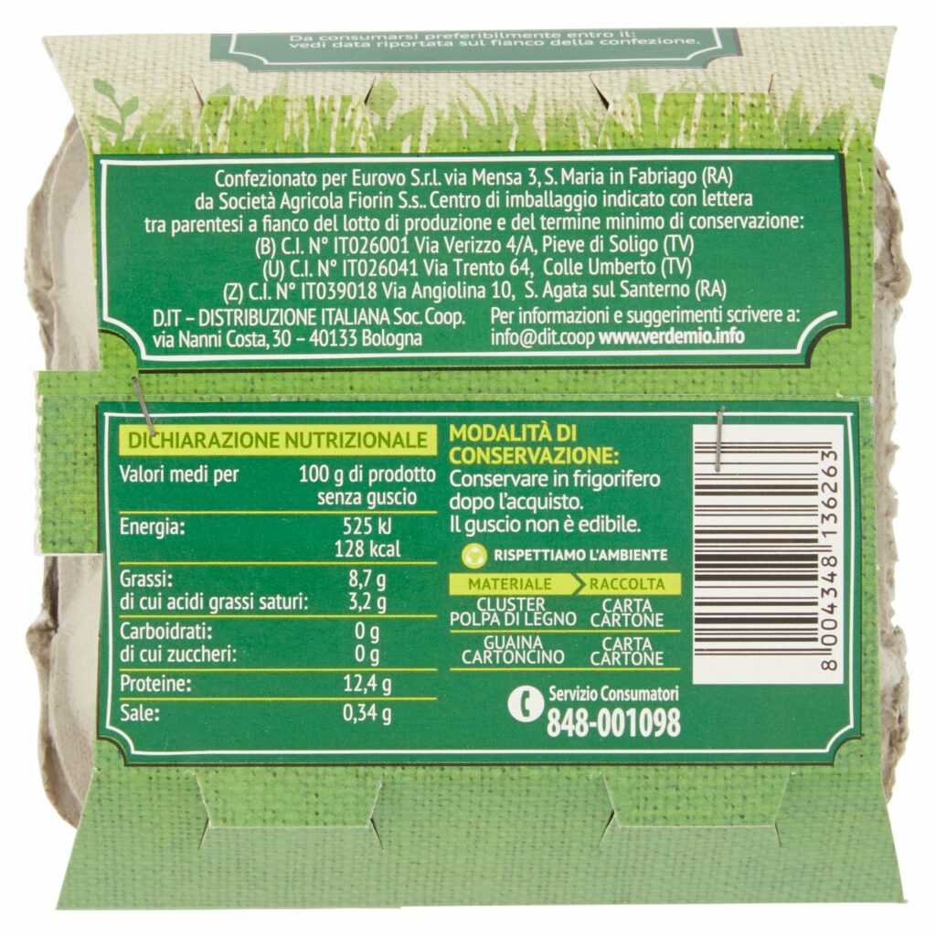 VerdeMio 4 Uova Fresche biologico 230 g