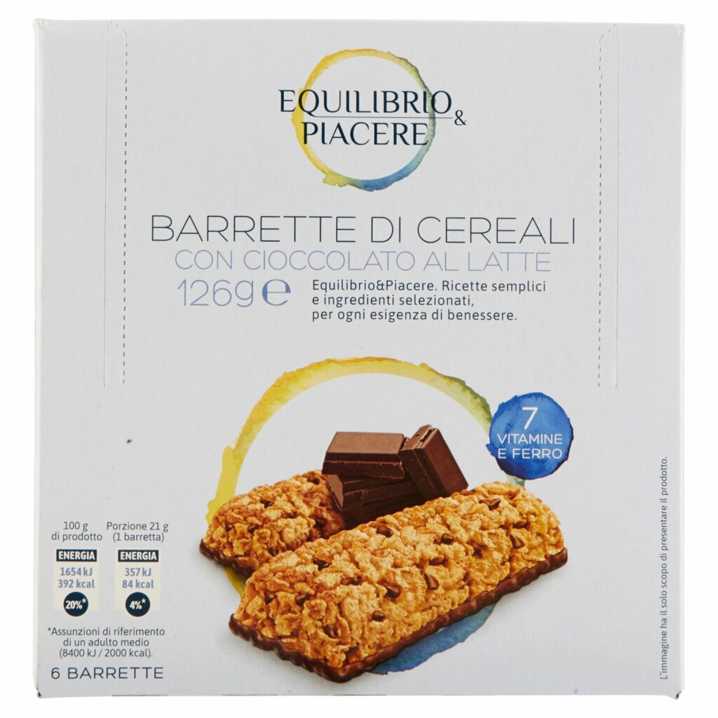 Equilibrio & Piacere Barrette di Cereali con Cioccolato al Latte 126 g