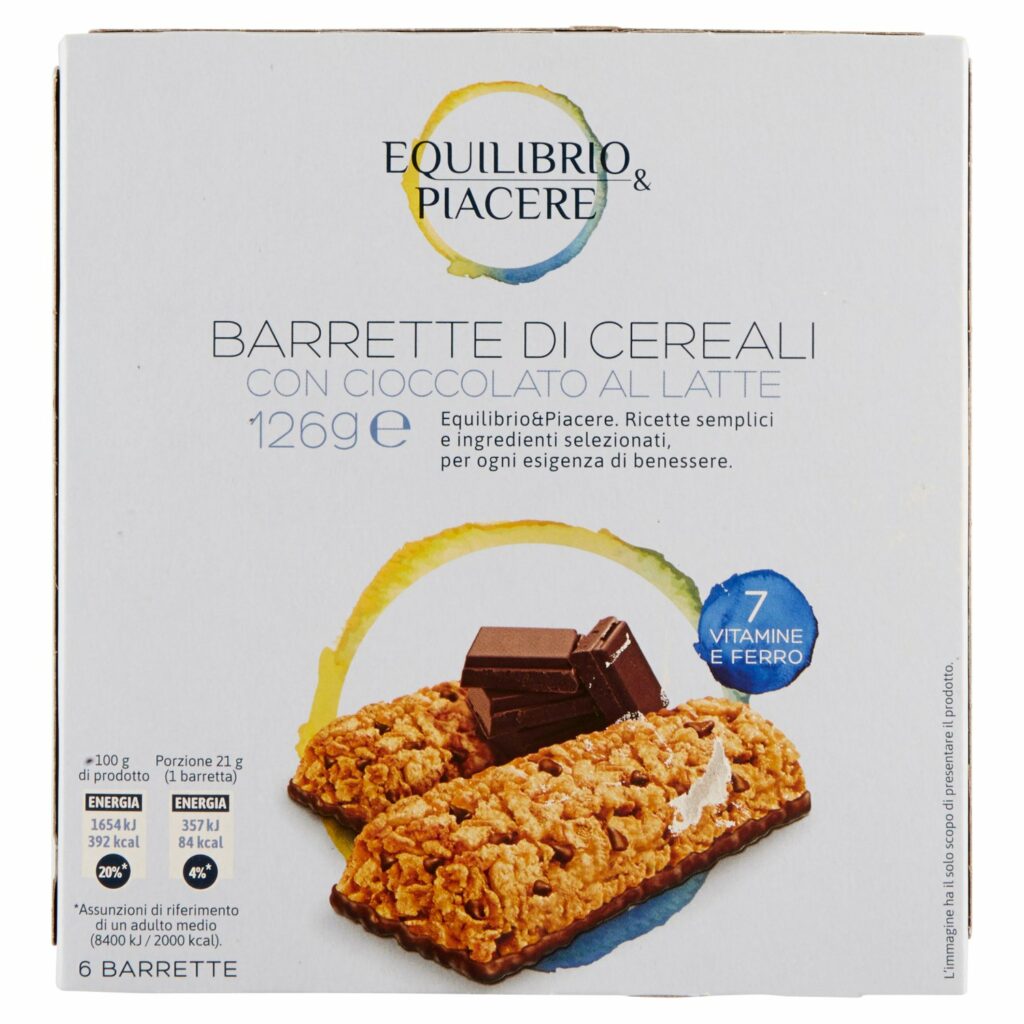 Equilibrio & Piacere Barrette di Cereali con Cioccolato al Latte 126 g