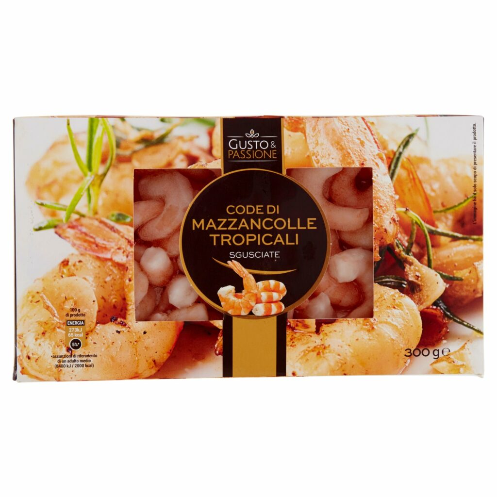 Gusto & Passione Code di Mazzancolle Tropicali Sgusciate 300 g
