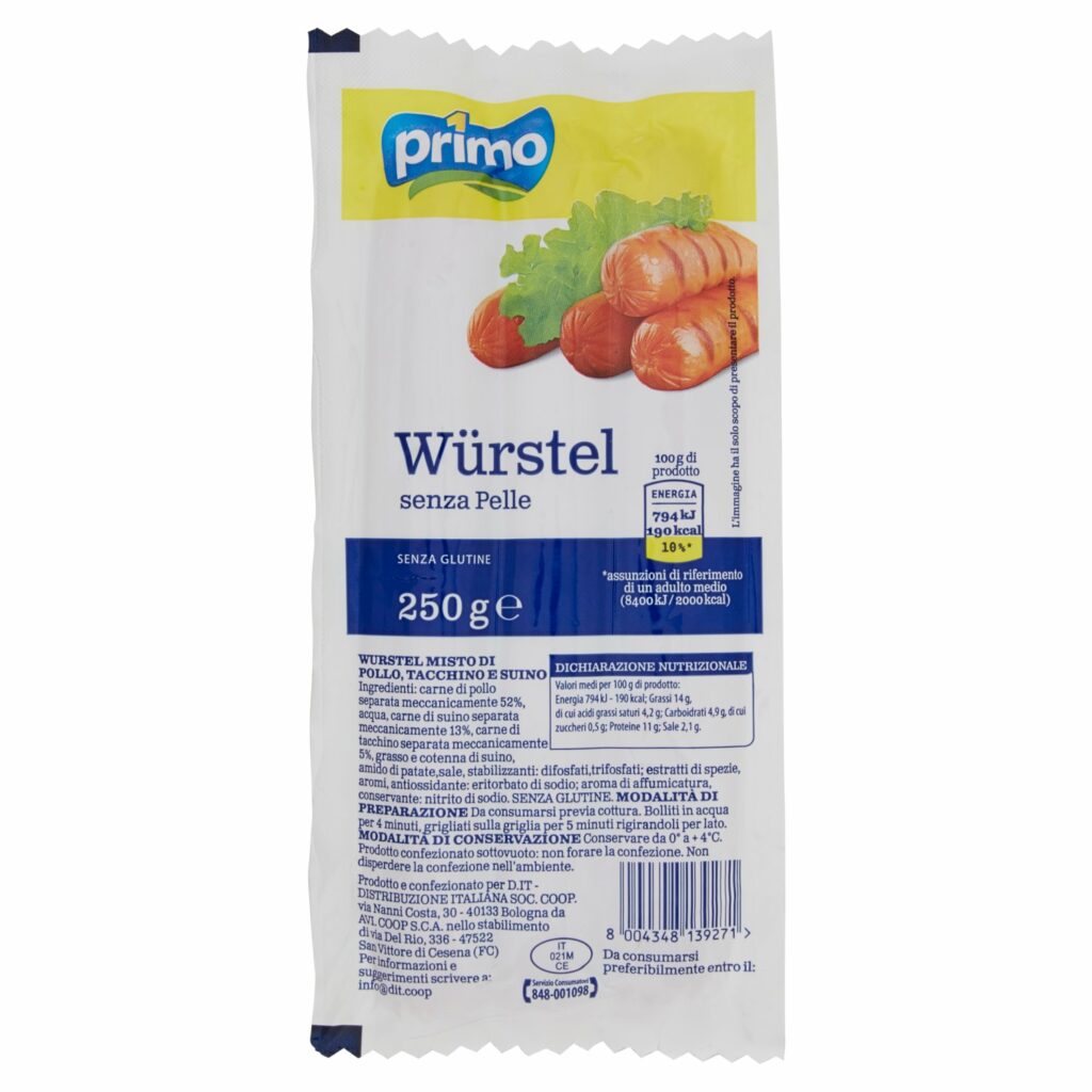 Primo Würstel senza Pelle 250g