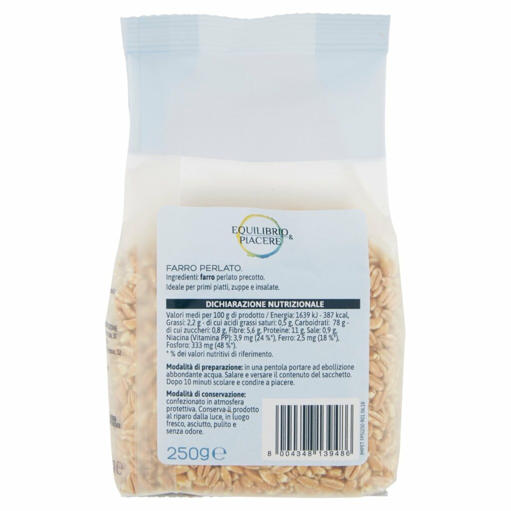 Equilibrio & Piacere Farro Perlato a Cottura Rapida 250 g
