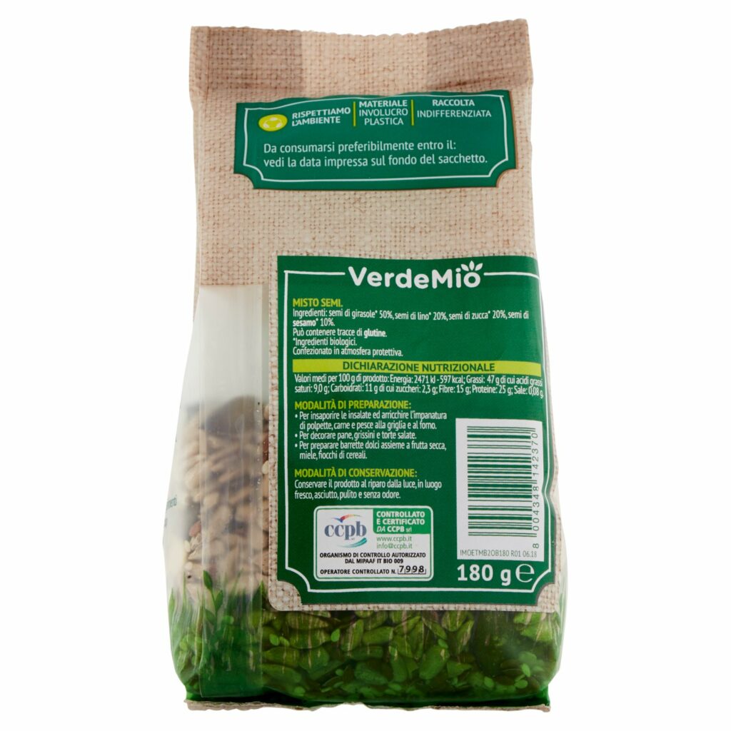VerdeMio Mix di Semi biologico 180 g