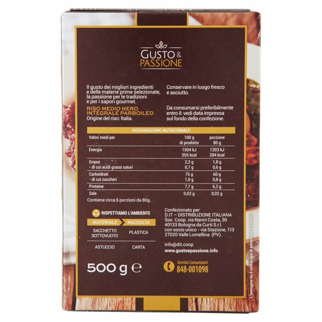 Gusto & Passione Riso Nero Integrale Parboiled 500 g