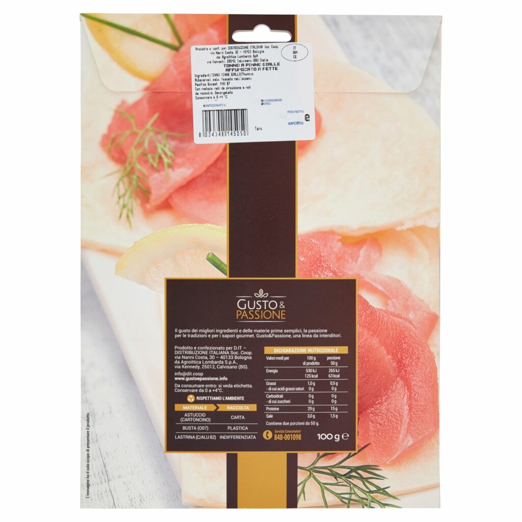 Gusto & Passione Tonno Pinne Gialle Affumicato 100 g