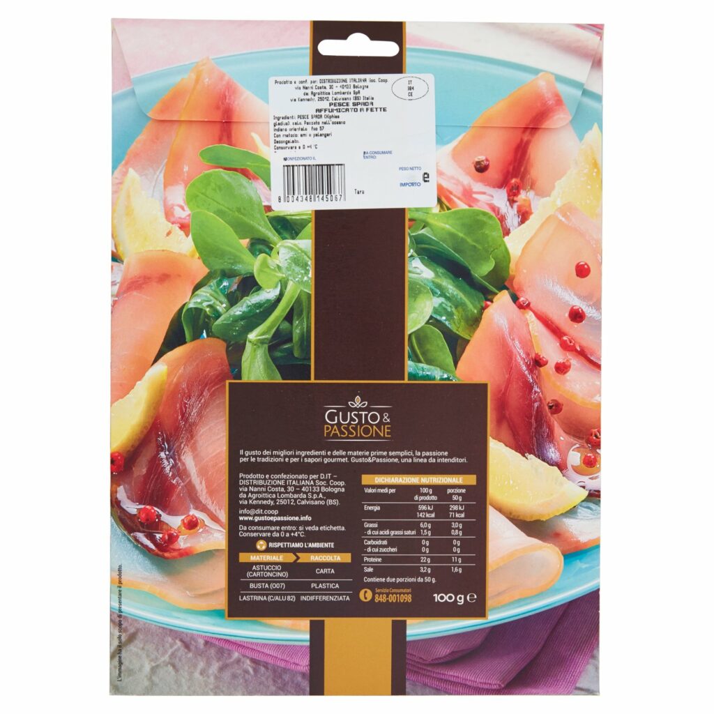 Gusto & Passione Pesce Spada Affumicato 100 g