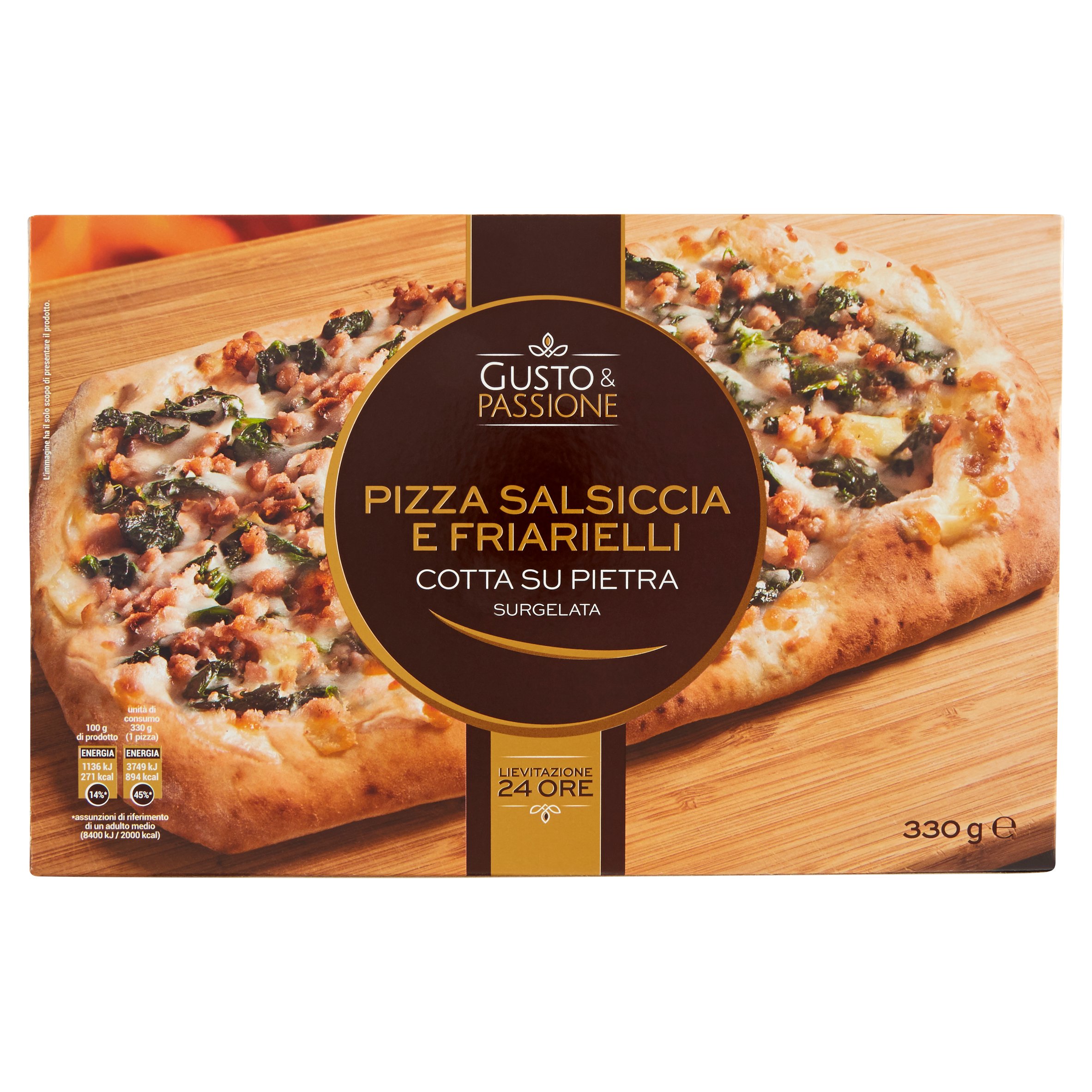 Gusto \u0026 Passione Pizza Salsiccia e Friarelli Surgelata 330 g - SuperSISA