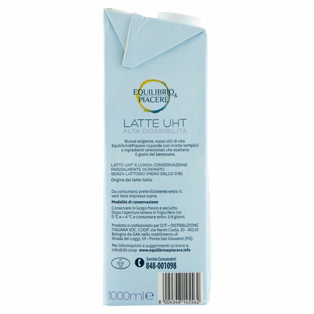 Equilibrio & Piacere Latte UHT Alta Digeribilità Senza Lattosio 1000 ml