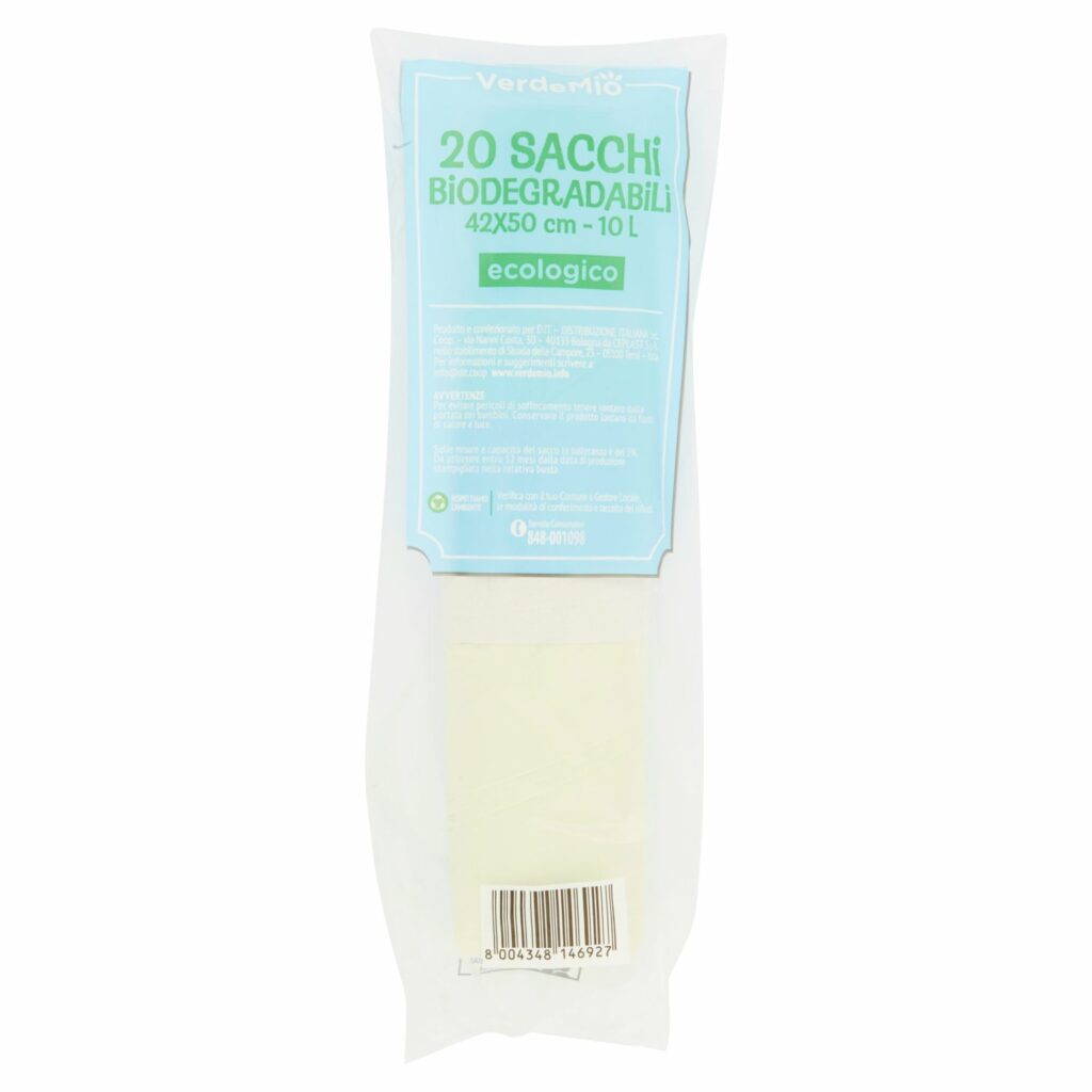 VerdeMio Sacchi Biodegradabili 42x50 cm 10 L ecologico 20 pz