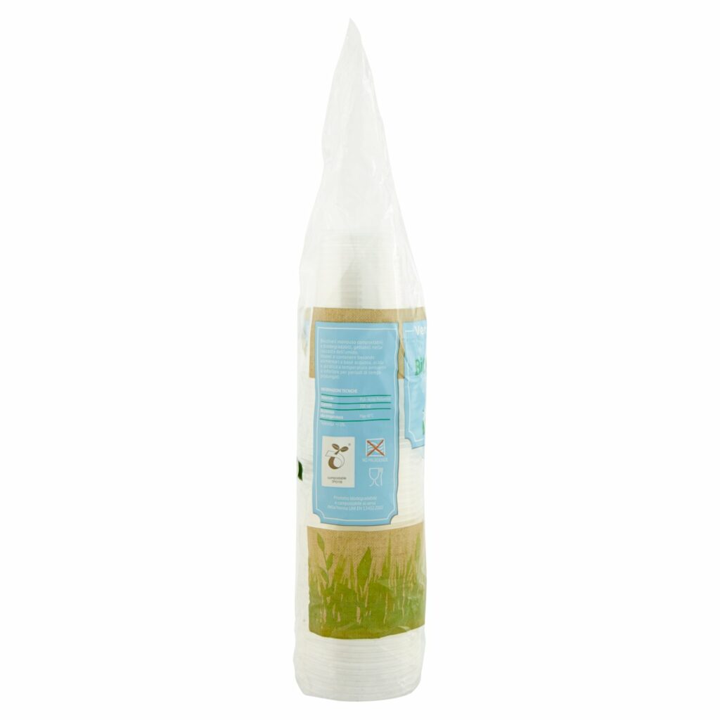 VerdeMio Bicchieri Compostabili 200 cc ecologico 50 pz
