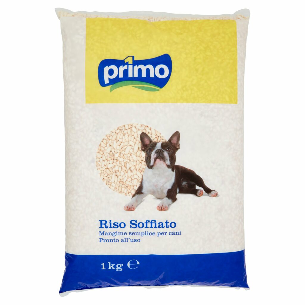 Primo Riso Soffiato Mangime semplice per cani 1 kg