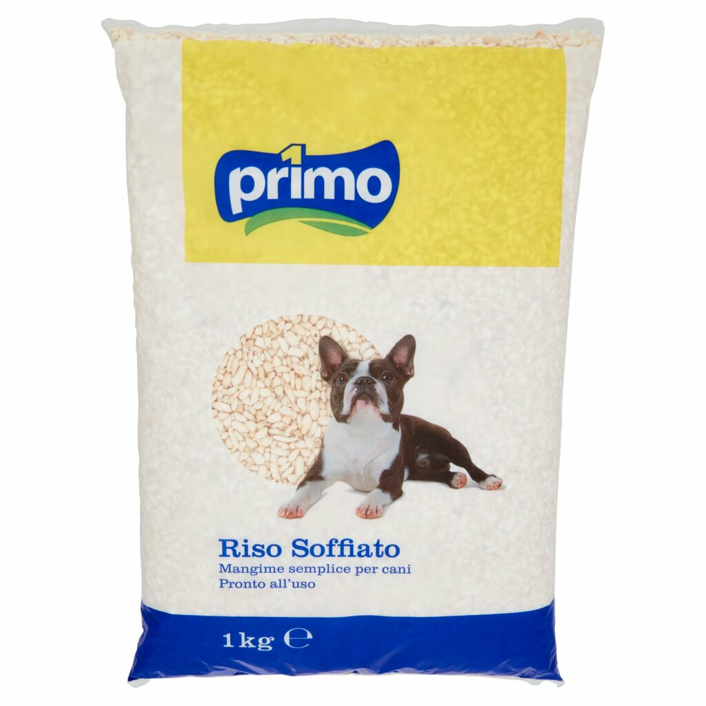 Primo Riso Soffiato Mangime semplice per cani 1 kg