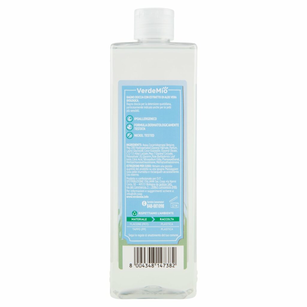 VerdeMio Bagno Doccia con Estratto di Aloe Vera Biologica 500 ml