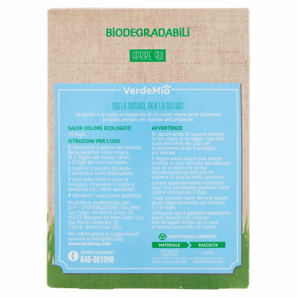 VerdeMio Salva colore ecologico Fogli 20 pz