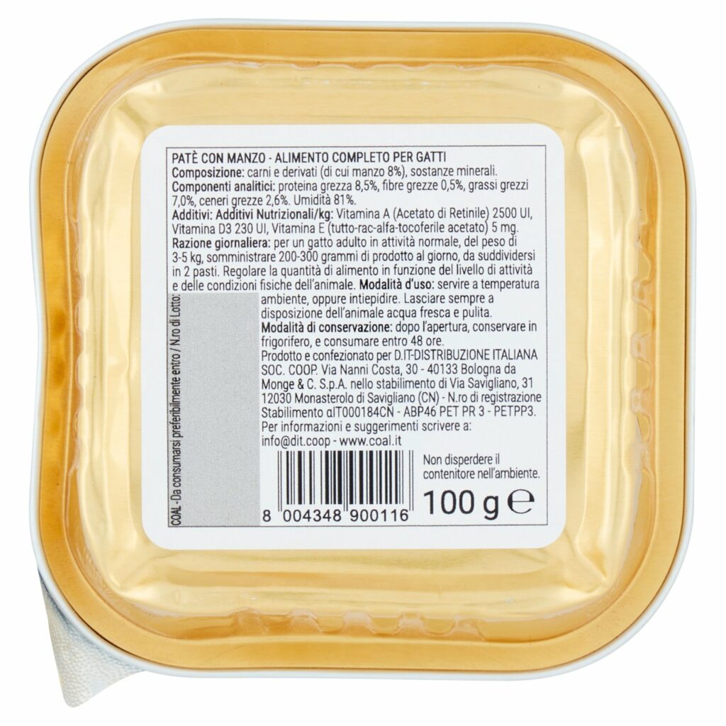 Coal Patè con manzo 100 g