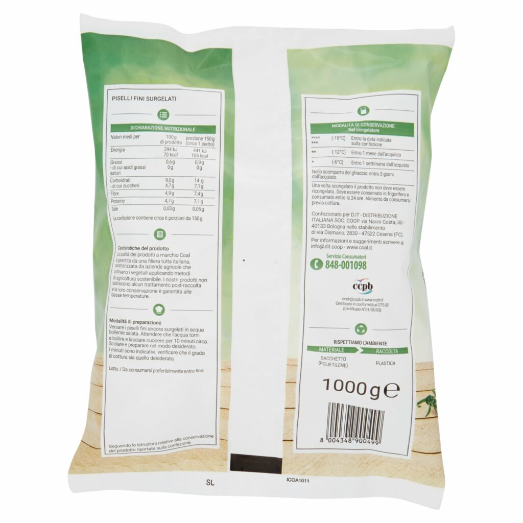 Coal Piselli fini surgelati 1000 g