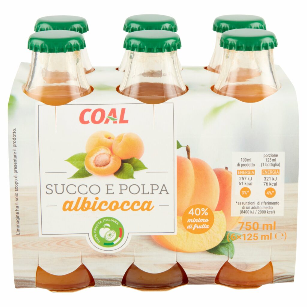 Coal Succo e Polpa albicocca 6 x 125 ml