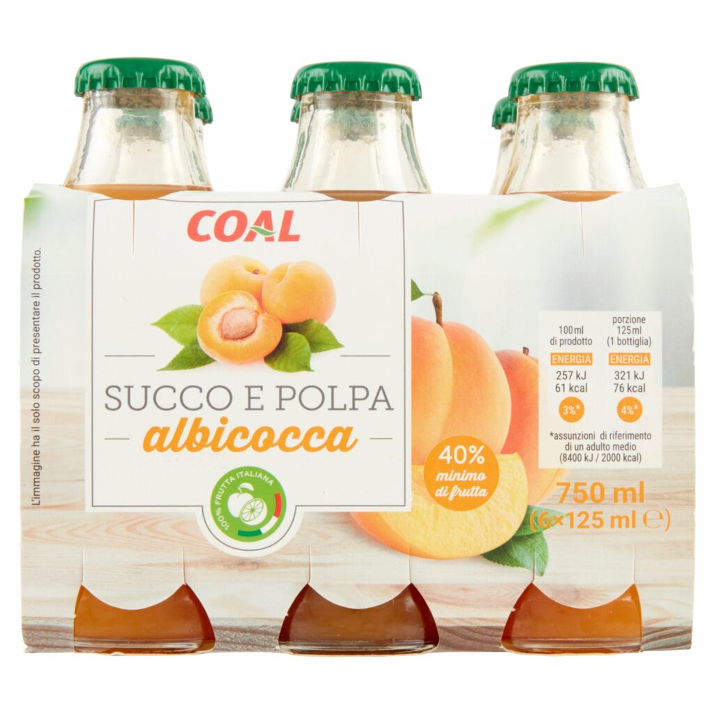 Coal Succo e Polpa albicocca 6 x 125 ml