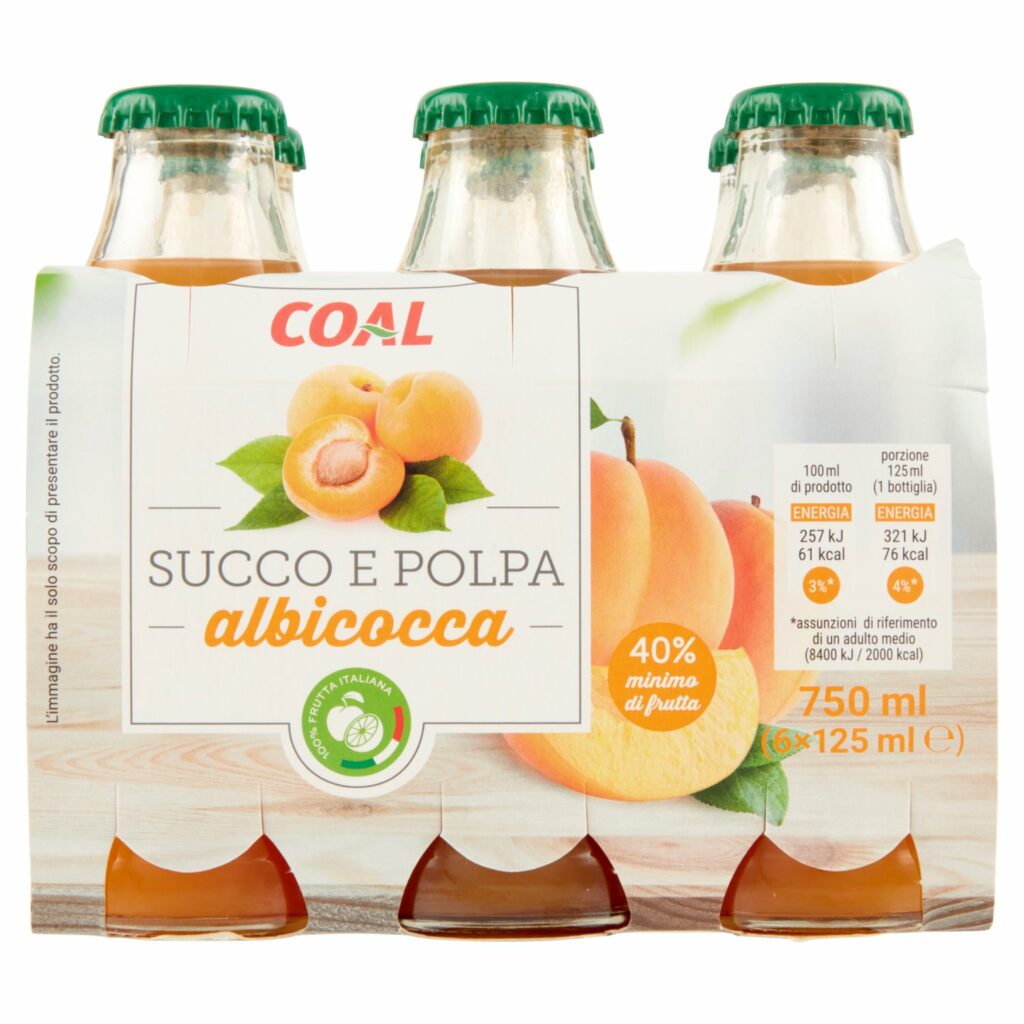 Coal Succo e Polpa albicocca 6 x 125 ml