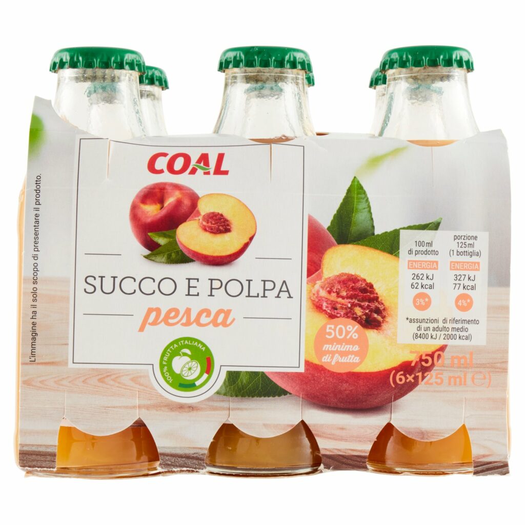 Coal Succo e Polpa pesca 6 x 125 ml