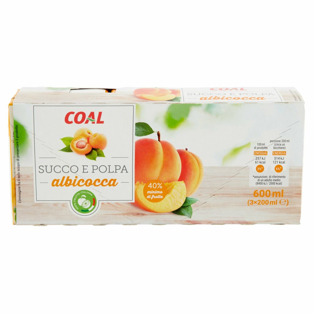Coal Succo e Polpa albicocca 3 x 200 ml