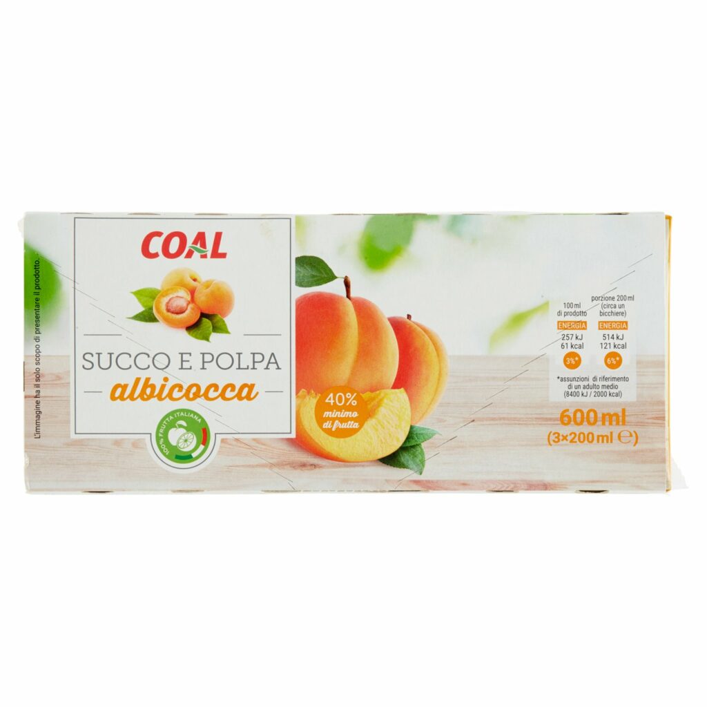 Coal Succo e Polpa albicocca 3 x 200 ml