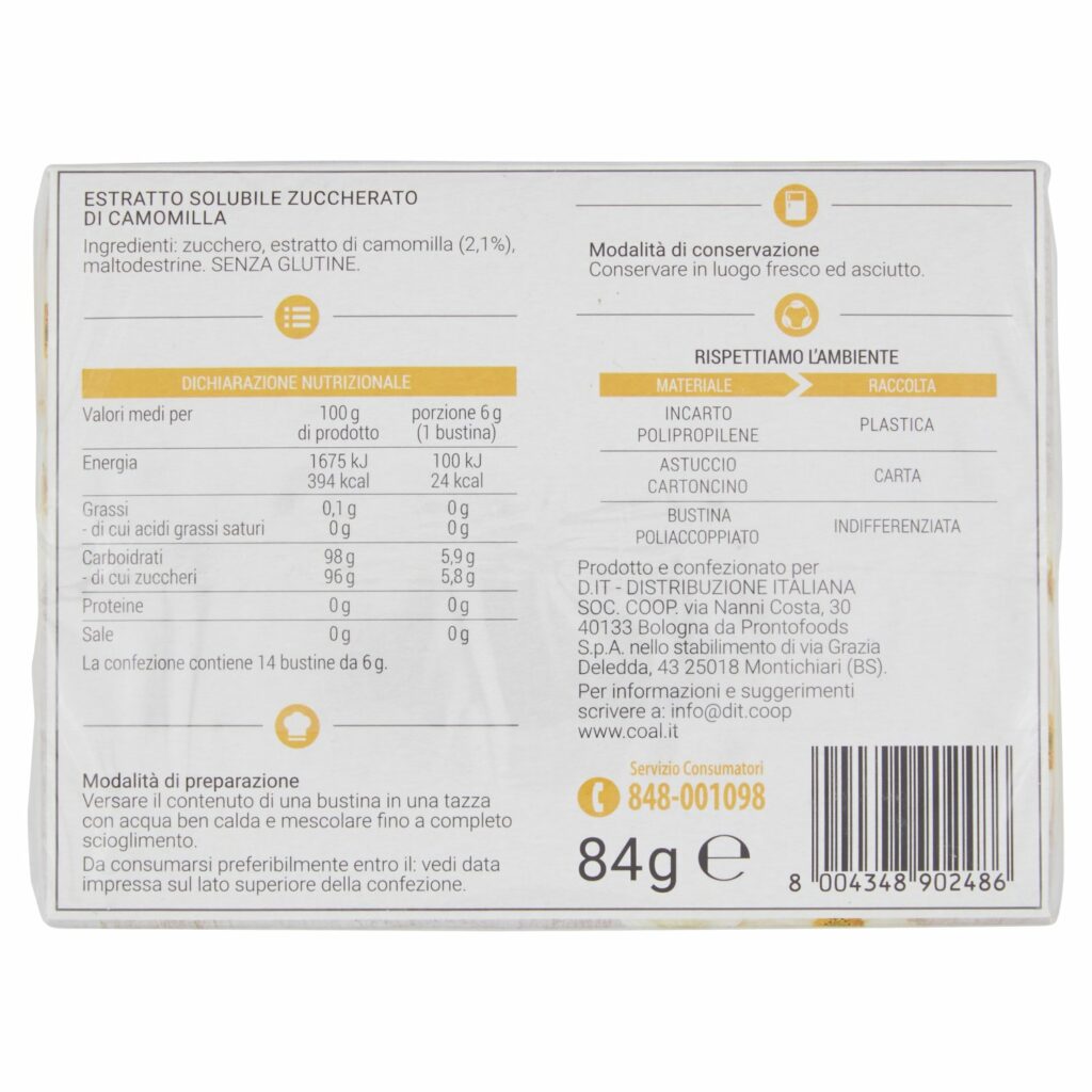 Coal Camomilla solubile istantanea 14 x 6 g