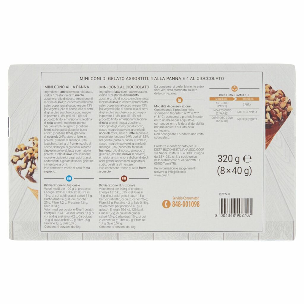 Coal Mini Coni Assortiti panna e cioccolato 8 x 40 g