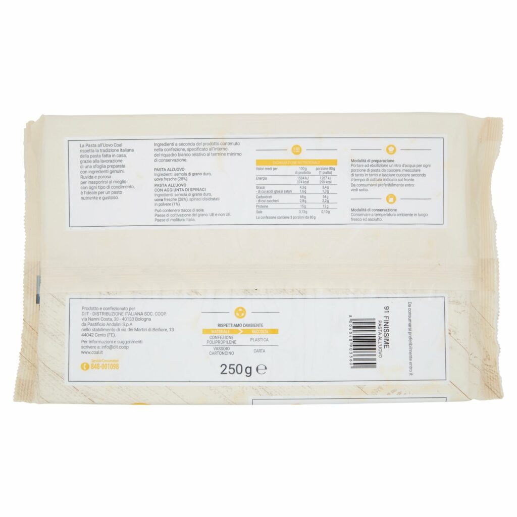 Coal Pasta all'Uovo 91 Finissime 250 g
