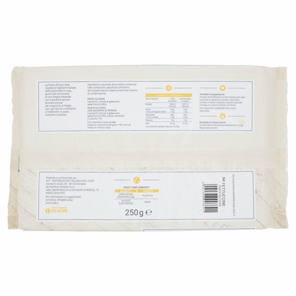 Coal Pasta all'Uovo 94 Fettuccine 250 g