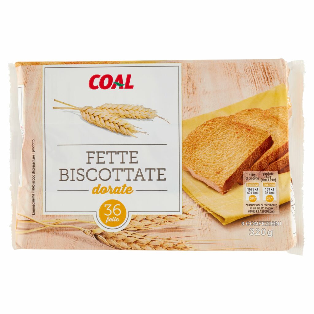 Coal Fette Biscottate dorate 36 fette 9 Confezioni 320 g