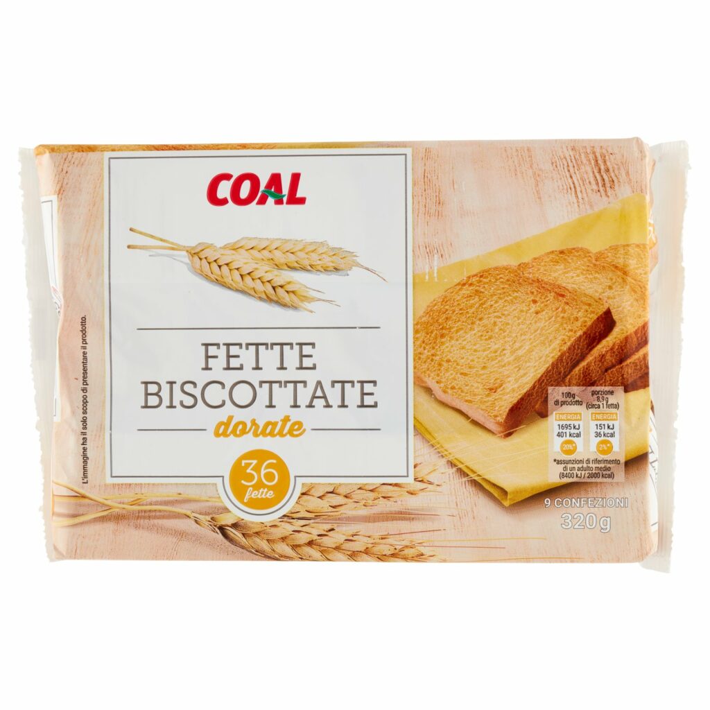 Coal Fette Biscottate dorate 36 fette 9 Confezioni 320 g