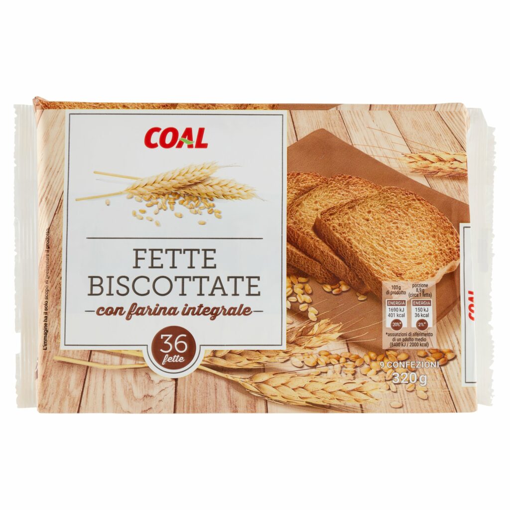 Coal Fette Biscottate con farina integrale 36 fette 9 Confezioni 320 g