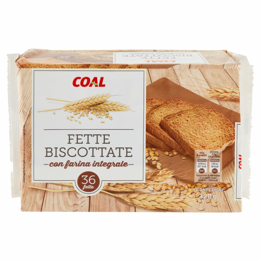 Coal Fette Biscottate con farina integrale 36 fette 9 Confezioni 320 g