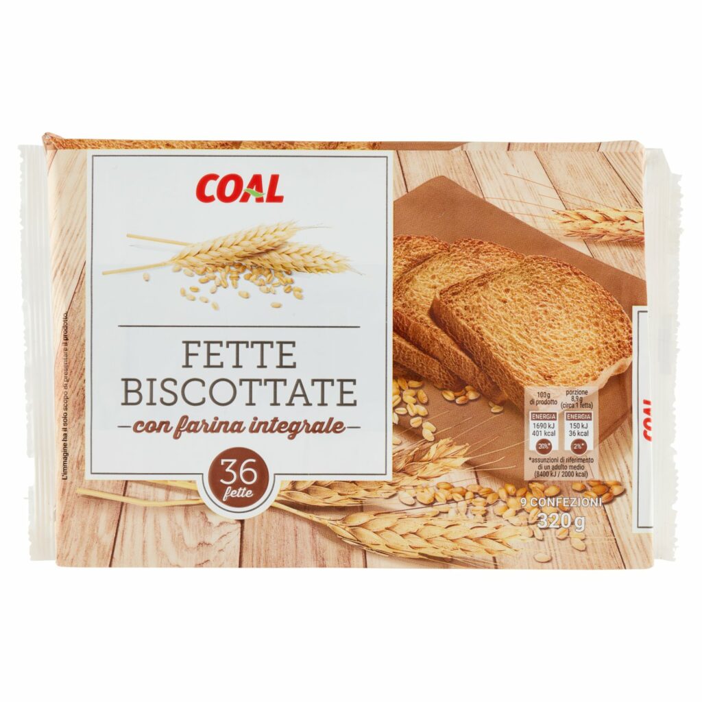 Coal Fette Biscottate con farina integrale 36 fette 9 Confezioni 320 g