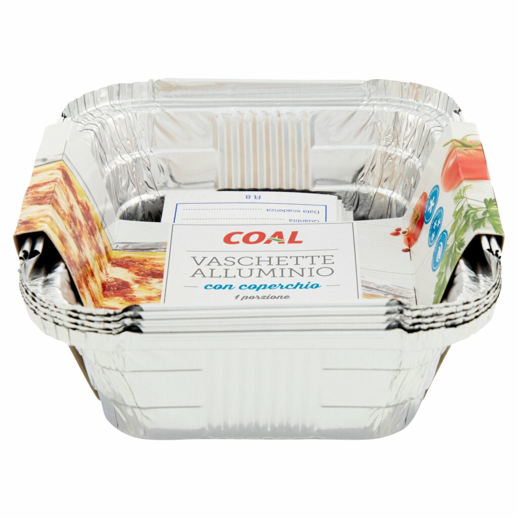 Coal Vaschette Alluminio con coperchio 1 porzione 5 pz