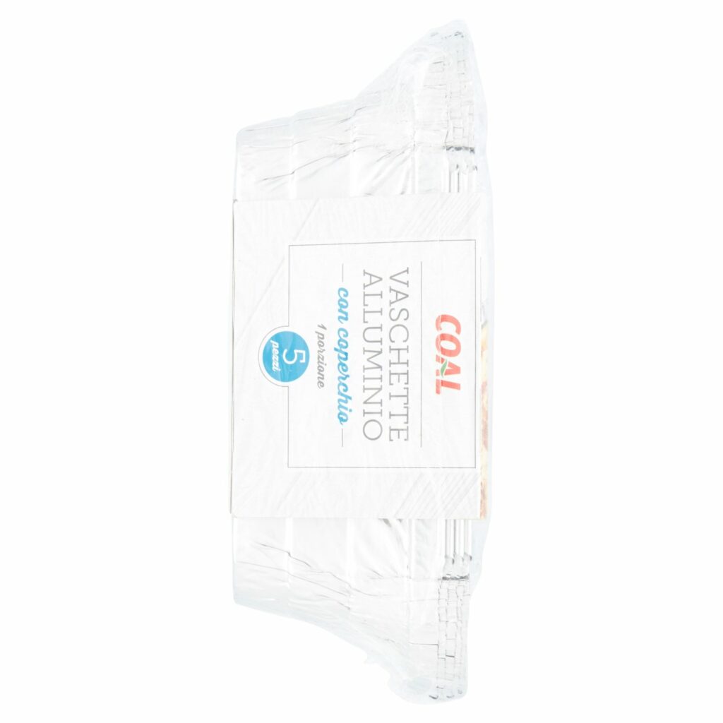 Coal Vaschette Alluminio con coperchio 1 porzione 5 pz