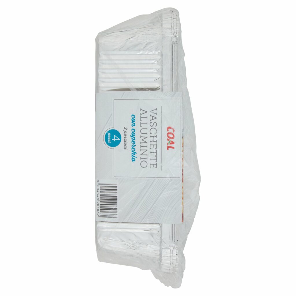 Coal Vaschette Alluminio con coperchio 2 porzioni 4 pz