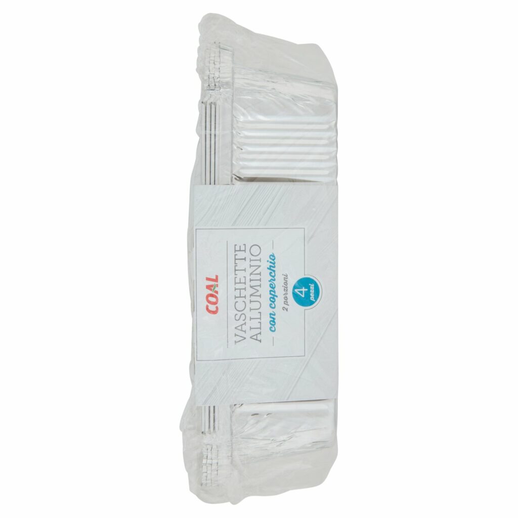 Coal Vaschette Alluminio con coperchio 2 porzioni 4 pz
