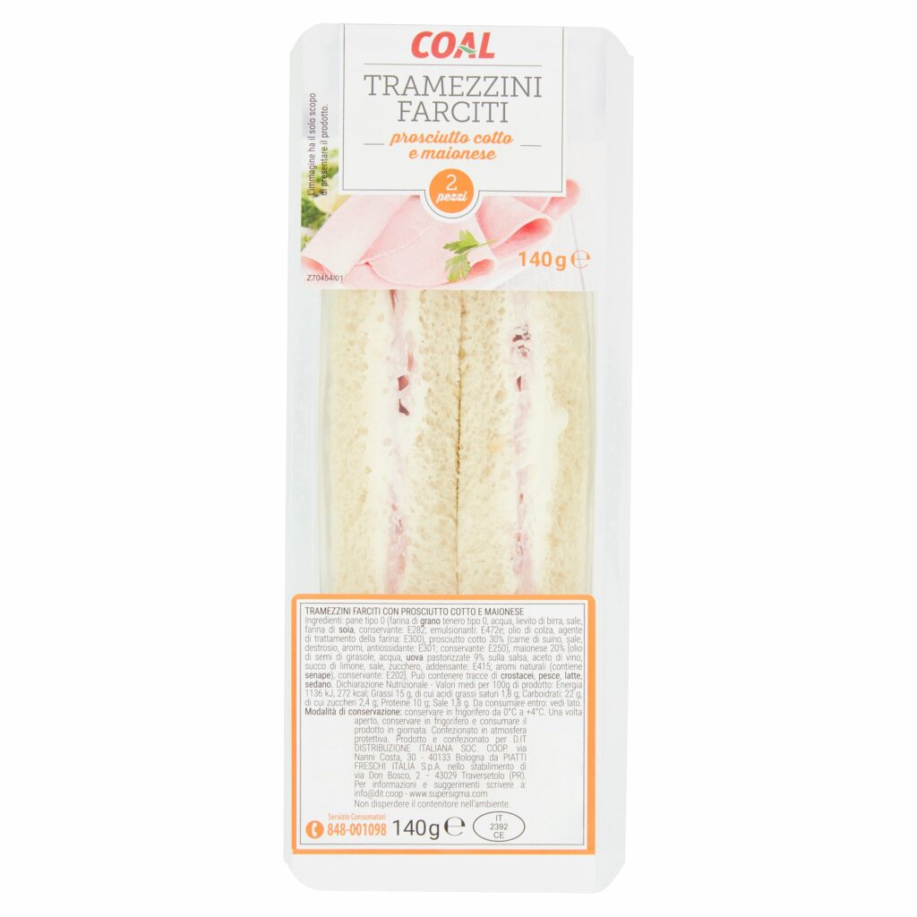 Coal Tramezzini Farciti prosciutto cotto e maionese 2 pezzi 140 g