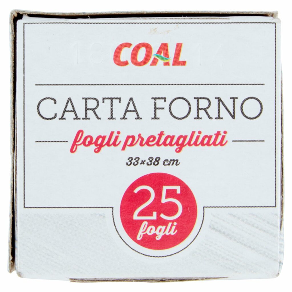 Coal Carta Forno fogli pretagliati 33x38 cm 25 pz