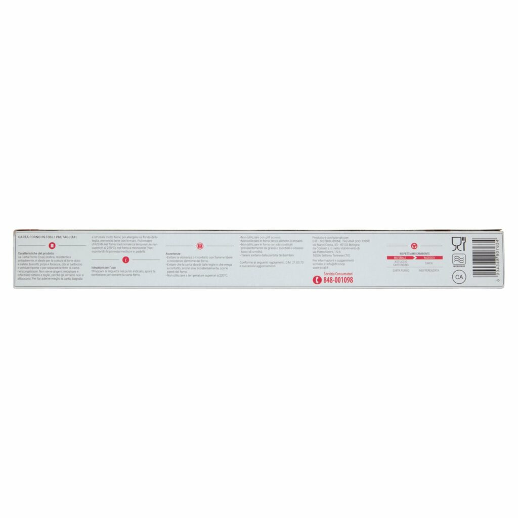 Coal Carta Forno fogli pretagliati 33x38 cm 25 pz