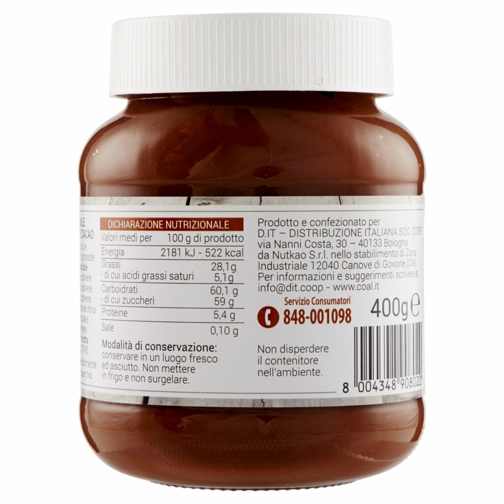 Coal Crema Spalmabile alle nocciole e cacao 400 g