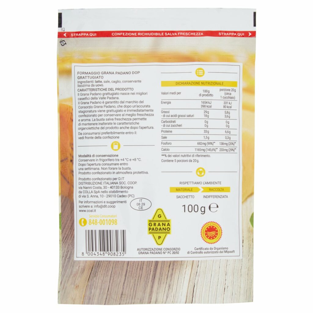 Coal Grana Padano DOP grattugiato fresco 100 g
