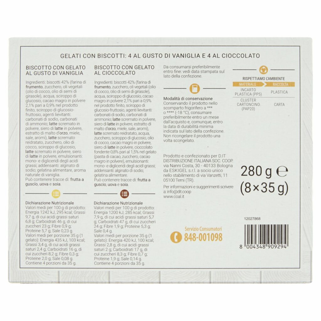 Coal Mini Biscotti Assortiti vaniglia e cacao 8 x 35 g
