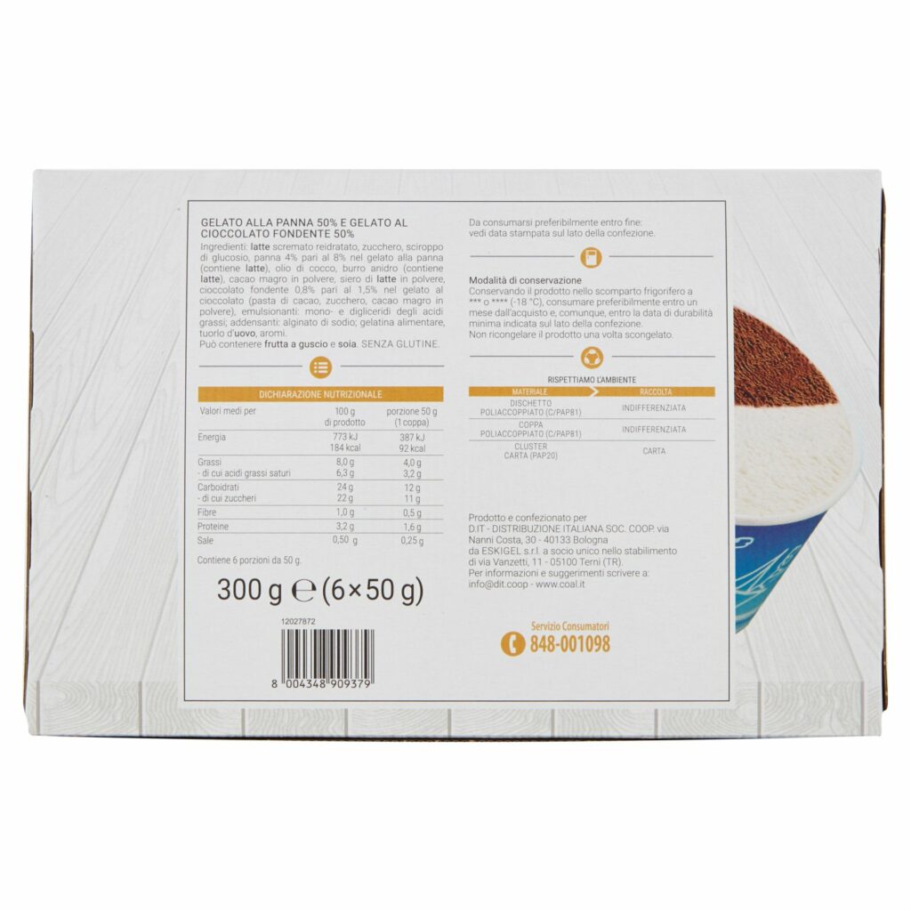 Coal Coppa panna e cioccolato 6 x 50 g