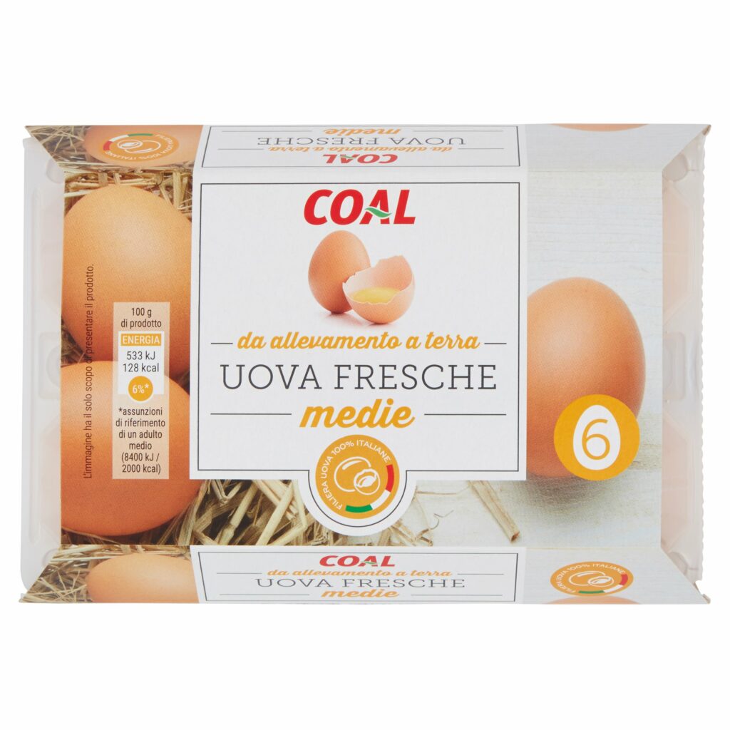 Coal Uova Fresche medie da allevamento a terra 6 Uova